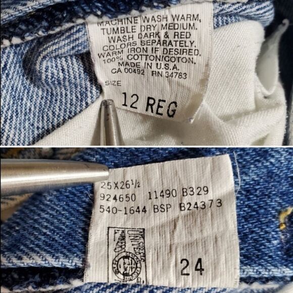 Vintage Lee High Rise Mom Tapered Leg Relaxed Fit Stone Acid Wash Denim Jeans 25 - Picture 8 of 8